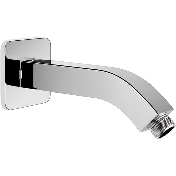 Shower Arm with Flange and Teflon Tape, Wall Mounted Square Shower Pipe 304 Stainless Steel Extension Arm for Fixed Shower  & Handheld Shower (6 Inch, Chrome)