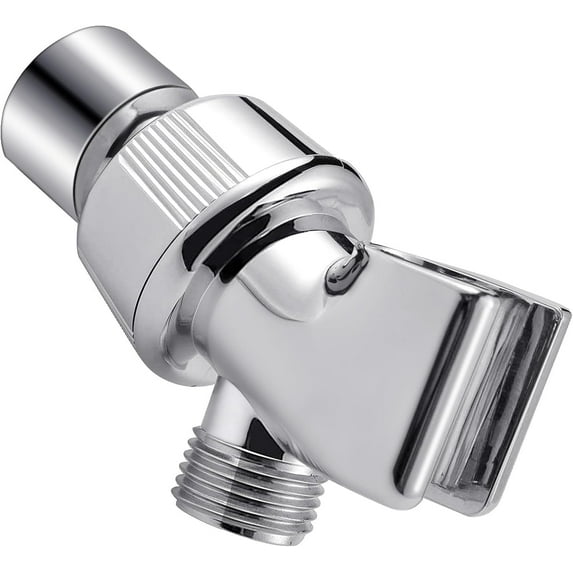 Shower Arm Holder for Handheld Shower Head, Adjustable Mount Bracket, Shower arm Adapter with Swivel Ball, 1/2-Inch, Chrome, 0.5