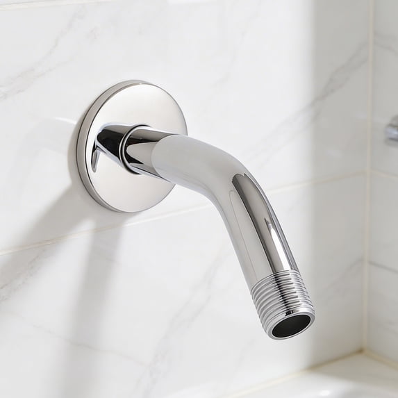 Shower Arm With Flange 6 Inch Stainless Steel Wall Mounted Shower Head Arm, Chrome Plated Finish