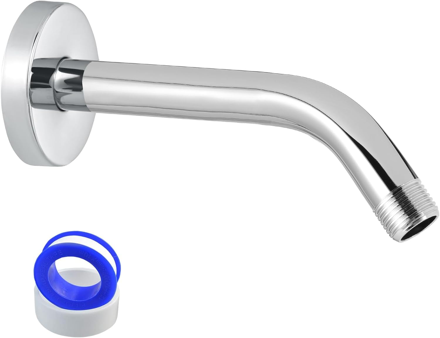Shower Arm With Flange And Teflon Tape, Extension Shower Head Arm For