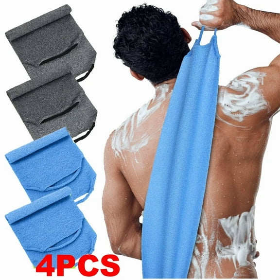 Shower Back Scrubber Cloth Bath Towel Body Brush Cleaning Strip Skin Exfoliating