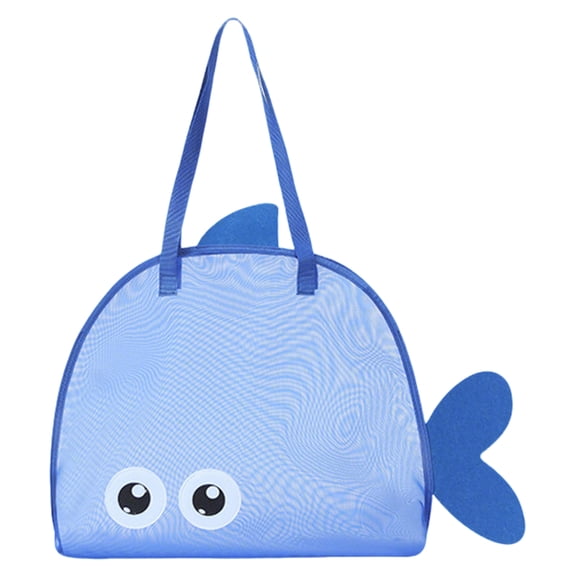 Shower Bag, Wash Bag, Bag Storage, 20X16 In, Blue Mesh, Beach Gear, Swim Gear, Cute Fish, Beach Day, Pool Carry, 1 Pc