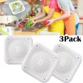 thumbnail image 1 of Shower/Bath Drain Cover,3-Pack Tub Square Drain Plug, Kitchen, Bathroom White, 1 of 9
