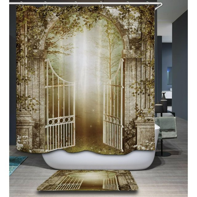 Shower Bath Mat 3D, Bathroom Door Bath Mat 17x29 Inch (45×75CM