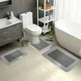 thumbnail image 1 of Shower Bath Mats Non Slip Mildew Resistant 3 Piece Set Super Absorbent Washable Toilet Rugs U Shaped Washable Non Slip for Home Hotel Bathroom, 1 of 6