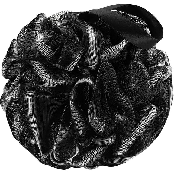 Shower Bath Sponge XL 75g Soft Shower Loofahs Balls for Body Wash Men Women Bathroom Accessories, 1 Pack, Black