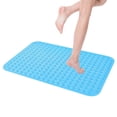 thumbnail image 1 of Shower Bathtub Mat Non Slip, 35*70 Inch, Soft Square Bath Mat for Tub with Suction Cups and Drain Holes, Stall Floor Mats for Bathroom - blue, 1 of 5