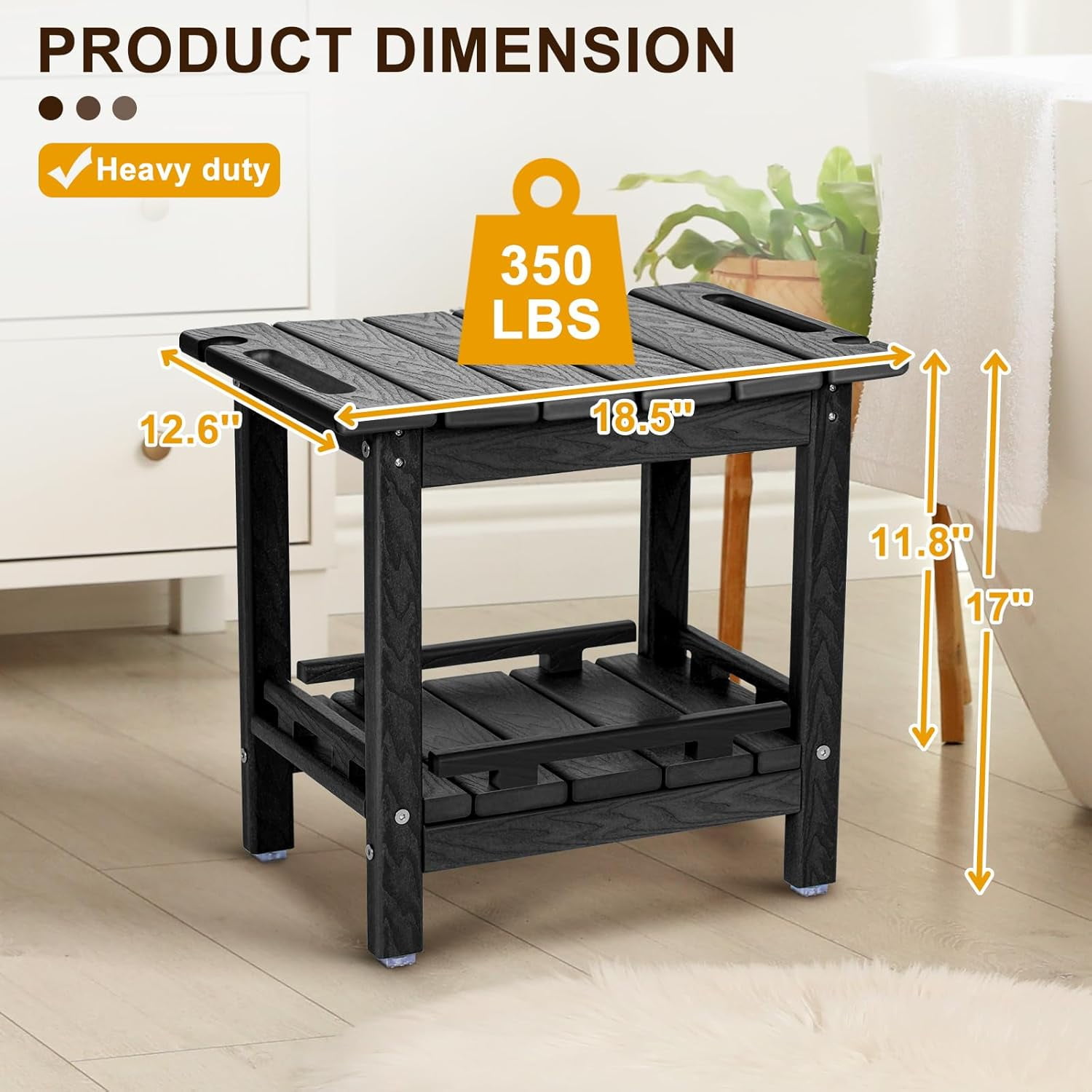 Shower Bench, HDPE Shower Benches for Inside Shower, Small Shower Chair