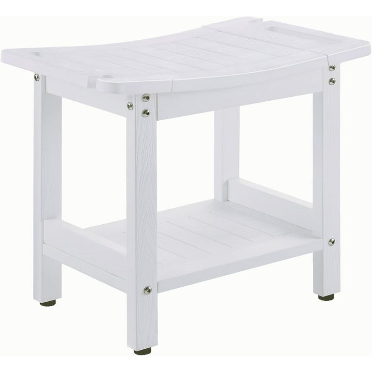 White shower bench hotsell