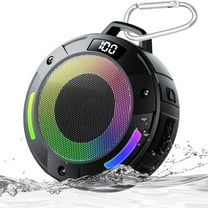 Shower Bluetooth Speaker, Portable Bluetooth 5.4 Speakers with LED Display, IP7 Waterproof Speakers with RGB Light, 24W Deep Bass, 24H Playtime Shower Speaker for Bathroom/Outdoor/Gifts/Beach