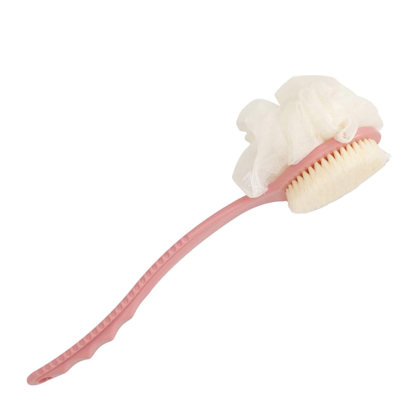 Shower Body Brush with Bristles and Loofah,Back Scrubber Bath Mesh