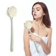 thumbnail image 1 of Shower Body Brush,Soft Bristles and Beautiful Pumpkin Loofah 15.7” Long Handle Back Scrubber Bath Mesh Sponge for Skin Exfoliating Bath,Massage Bristles Suitable for Wet or Dry,Men and Women (Green), 1 of 8