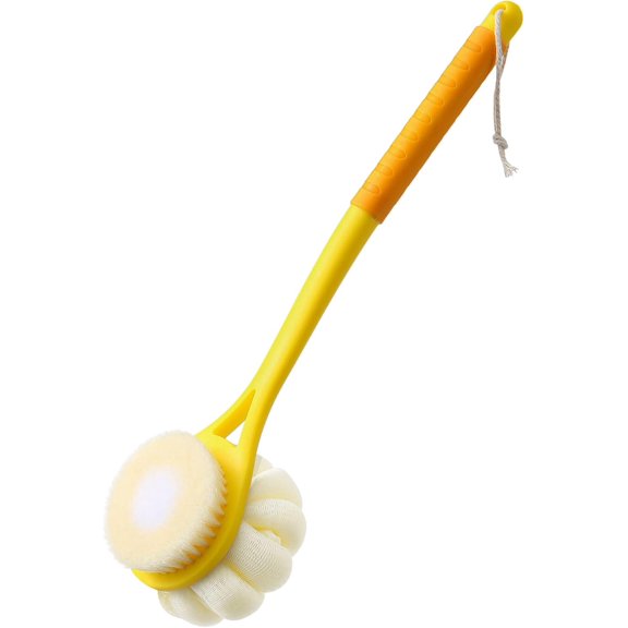 Shower Body Brush,Soft Bristles & Loofah Back Scrubber Bath Mesh Sponge