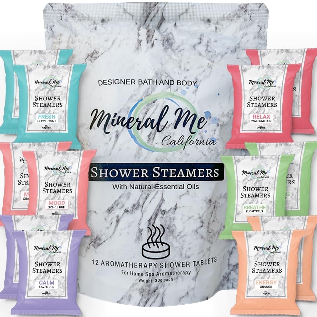 Organic Shower Steamers for Women – Shower Vapor Tablets & Shower Bombs Aromatherapy – 12-Pack Self Care Gifts for Her