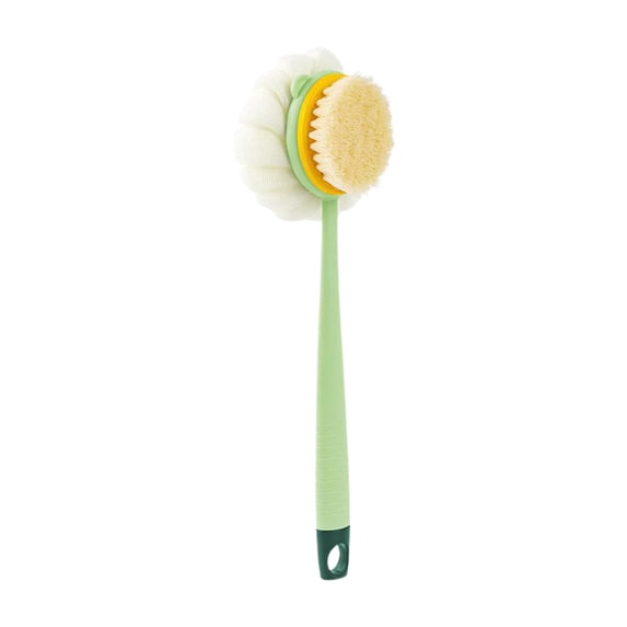 Shower Brush, Long Handle Body Scrubber with Double Sided Design, Back Scrubber with Soft Nylon Bristles for Gentle Exfoliation, Ergonomic Bath Brush for Men, Women, and Seniors