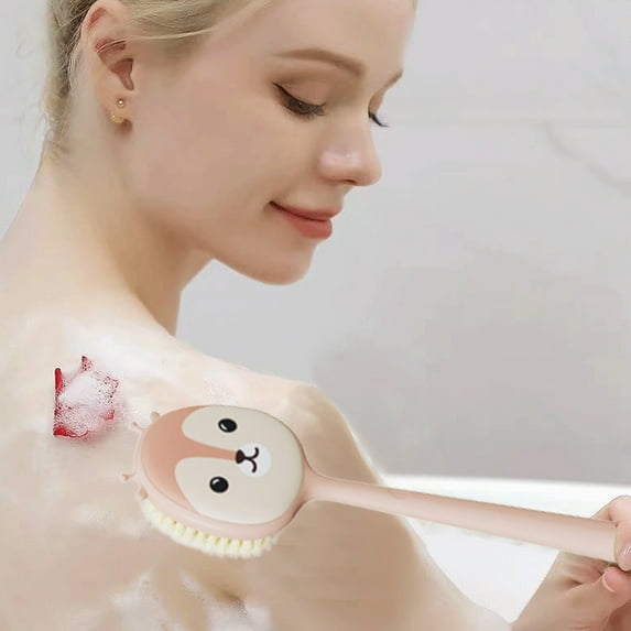 Shower Brush with Long Handle, Soft Body Back Scrubber for Gentle Exfoliation and Skin Health, Suitable for Men and Women, Ergonomic Design for Easy Use and Storage