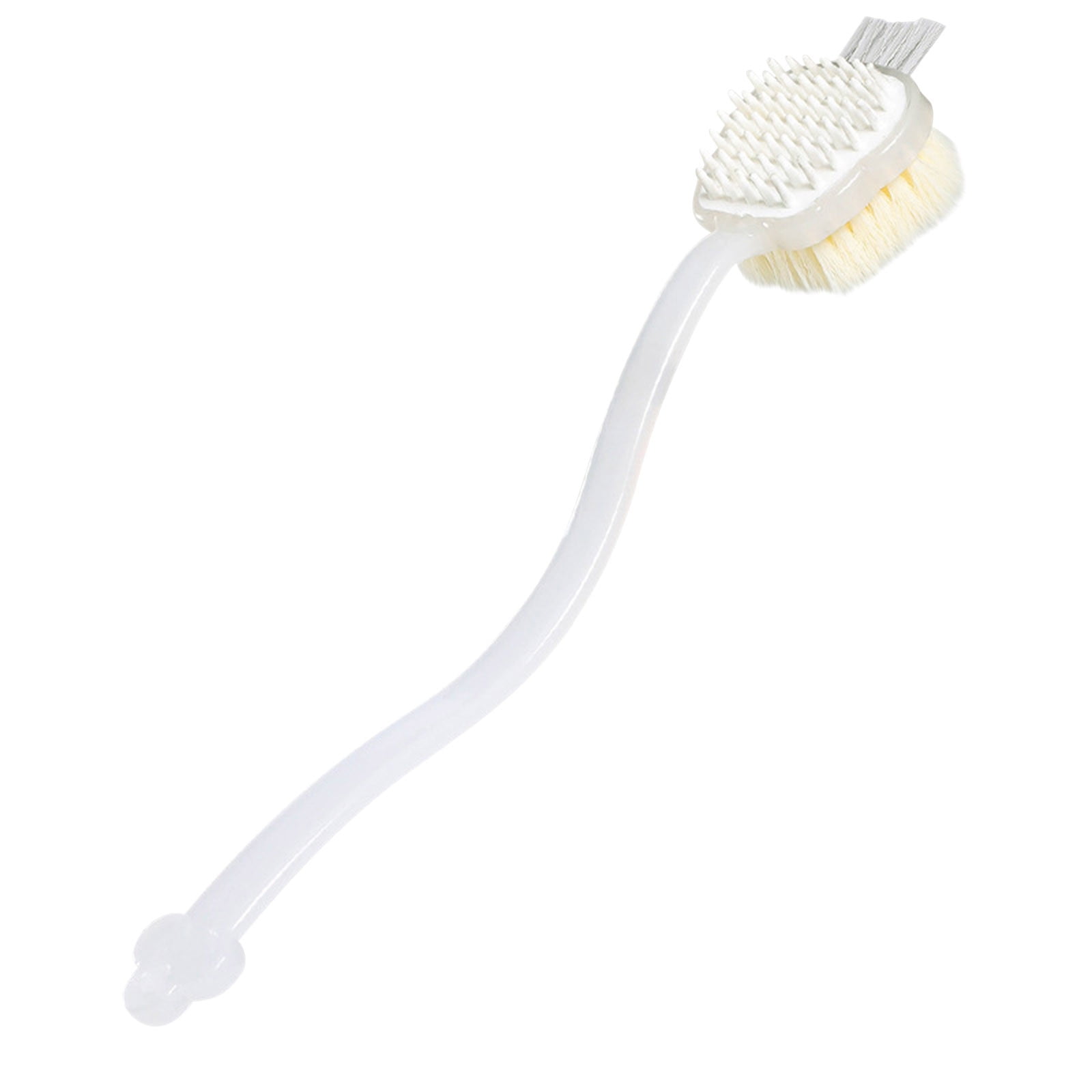 Shower Brush with Soft and Stiff Bristles, 15" Extra Long Handle Dual