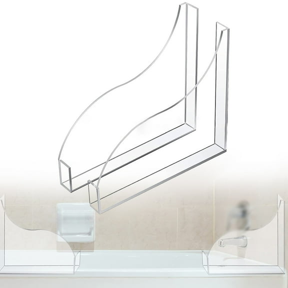 Shower Caddies,2Pcs Bathtub Guard Acrylic Shower Corner Protectors Easy Install Water Barrier For Tub Transparent Guards For Bathing