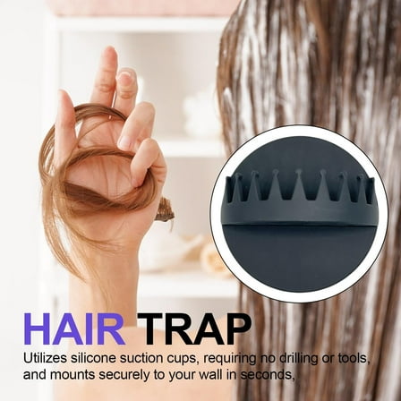 Shower Caddies,Shower Hair Catcher Wall Mounted Hair Catcher Hair Collector Suction Cup | Silicone Hair Catcher Wall Mounted | Suction Cup Hair For Shower Wall For Washstand Pet Bath