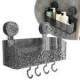 thumbnail image 1 of Shower Caddy 1 Pack, Suction Cup Wall Mounted Shower Shelf, No Drilling Removable Organizer, Holds Up to 22lbs, 29×19 cm, Bathroom & Kitchen Storage, Black, 1 of 9
