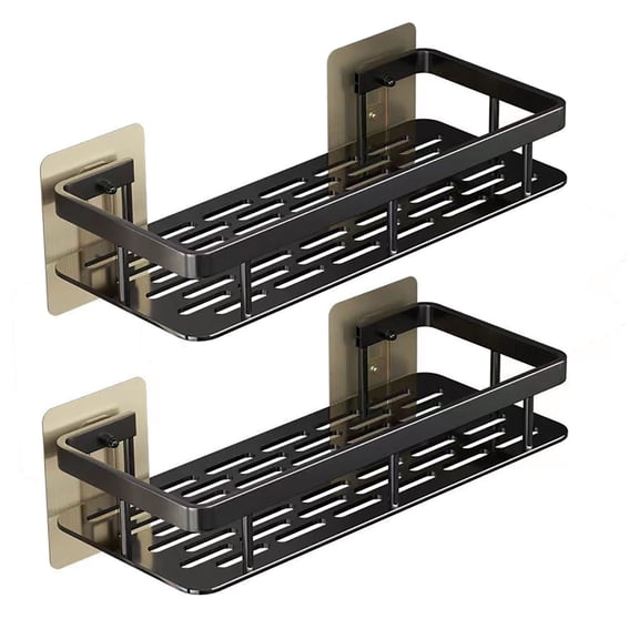Dorm Shower Caddy - 2 Pack Adhesive Shower Holder Organizer, Rustproof Aluminum alloy Shelves, No-Drill Bathroom Storage Shelf