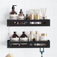 thumbnail image 1 of Shower Caddy 2 Packs, Extra Large Shower Organizer, Waterproof & Rustproof Bathroom Shower Shelves, No Drilling Adhesive Shower Caddy with 4 Removable Hooks, Black, 1 of 6