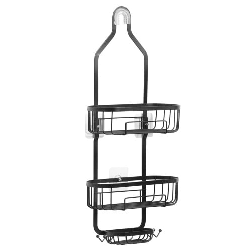 Shower Caddy 3-Tier Hanging Bathroom Shower Storage Organization Shelves Rack Aluminum Over the ShowerHead Caddy (Black)