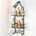 thumbnail image 1 of Over The Shower Caddy, 3 Tier Hanging Shower Organizer, Stainless Steel Shower Shelf with Soap Rack and Hooks, Space Saving Bathroom Storage Rack for Shampoo, Towels, and Toiletries, 1 of 9