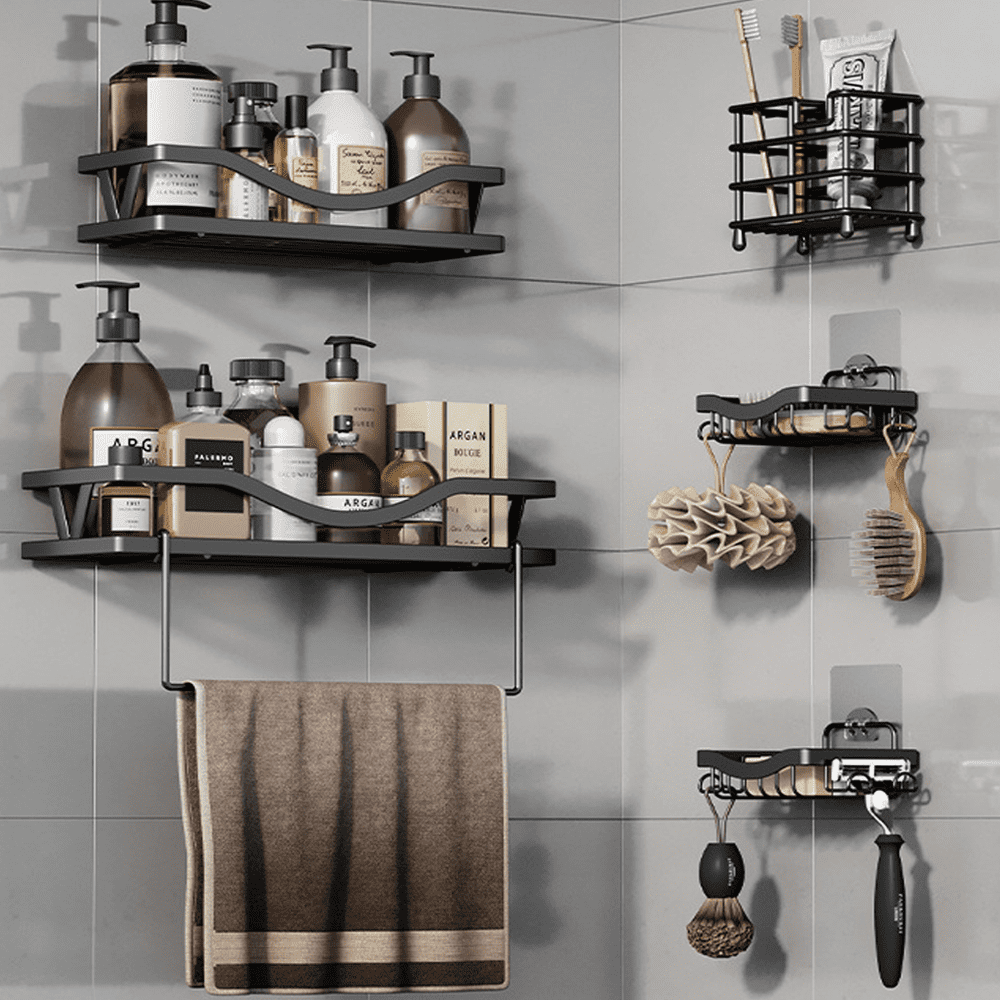 Shower Caddy 5 Pack,Adhesive Shower Organizer for Bathroom Storage