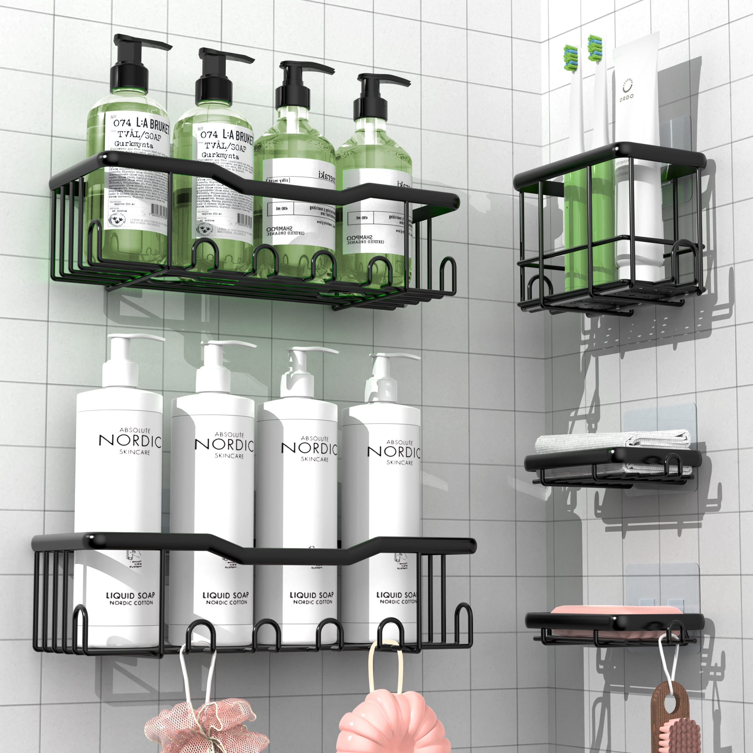 BESSNINI Bathroom On The Wall Storage Organizer, Bathroom Simple Shower