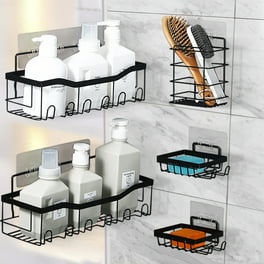 Command™ Bath Shower Caddy BATH11, Frosted, 1 Caddy, 4 Mounting bases, 4  Large strips