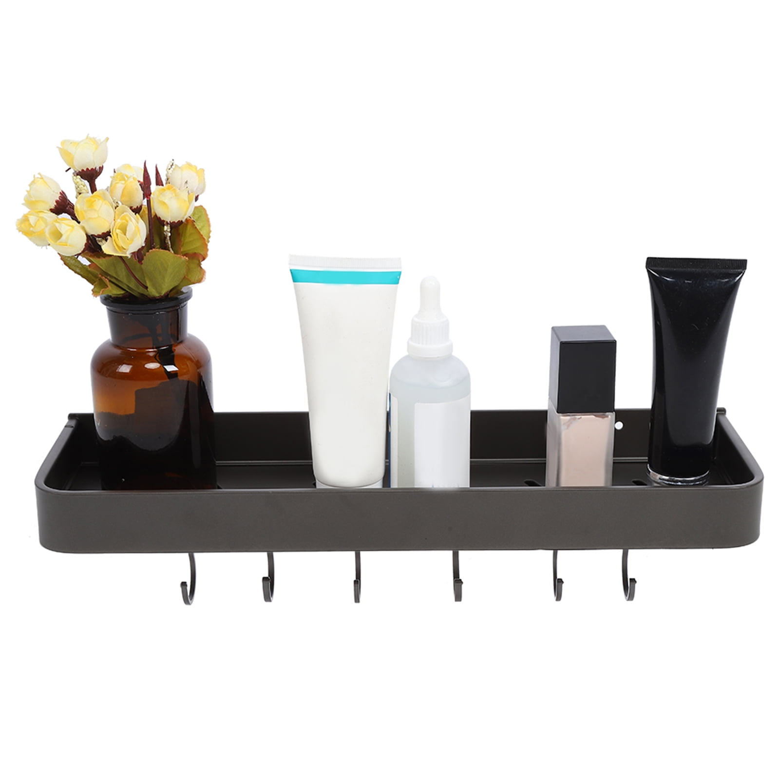 Shower Caddy Basket Shelf, Shower Caddy Shelf Storage Rack Wall Mounted With Hooks For Restroom