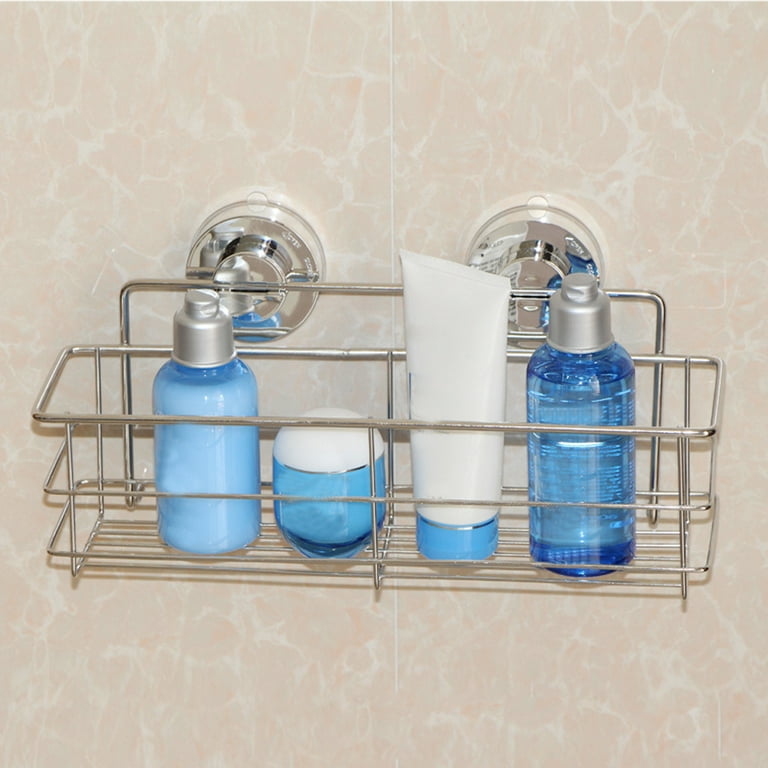 Stainless Steel Suction Cup Shower Caddy, Bathroom Shower Basket