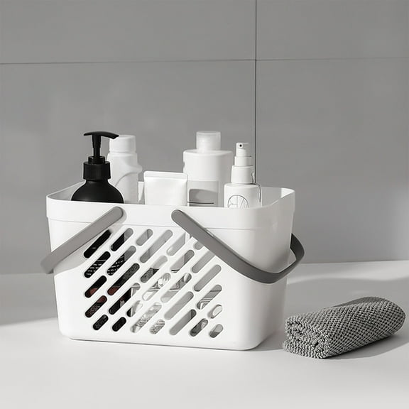 Shower Caddy Basket with Handles, Hanging Bath Organizer with Drain Holes for Shampoo Toiletries Storage, Dorm Essentials for College Students