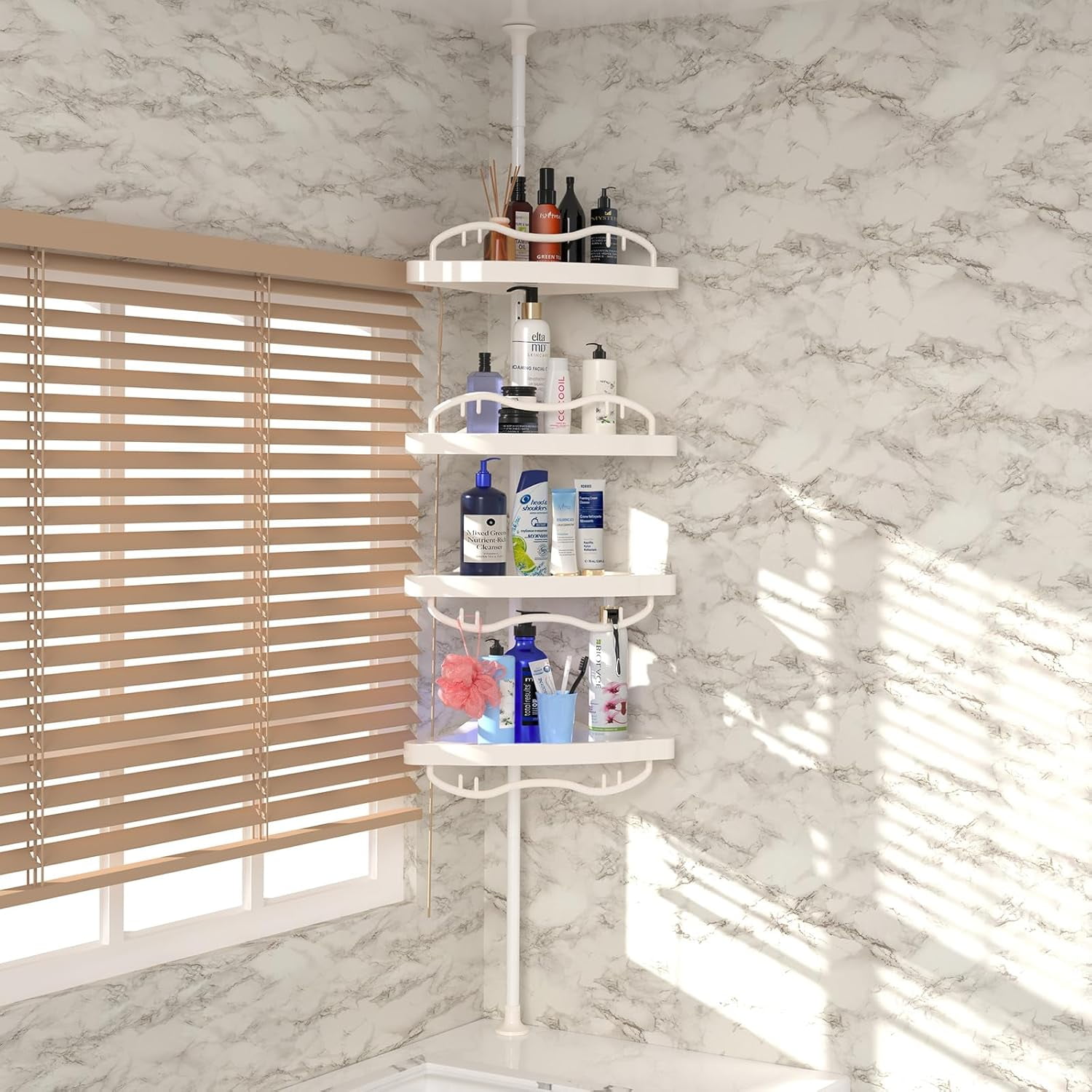 Shower Caddy Corner for Bathroom, Rustproof Bathtub Shower Storage ...