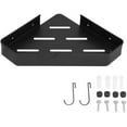thumbnail image 1 of Shower Caddy  Corner Shower Caddy Bathroom Shelves, 23X32Cm Space Aluminum Shower Corner Shelf, Triangle Single Layer Storage Rack for Bathroom Hotel Toilet with 2Pcs Hooks, 1 of 5