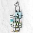 thumbnail image 1 of Shower Caddy Hanging Adjustable, Extended Length Rustproof Shower Caddy Over Shower Head with Hooks Soap Holder, Large Capacity Shower Organizer Anti-Swing Bathroom Organizer, Grey, 1 of 6