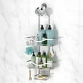 thumbnail image 1 of Shower Caddy Hanging Adjustable Shower Caddy, Rustproof Shower Organizer Extended Length Showers Caddy Over Shower Head with Hooks Soap Holder, Large Capacity Anti-Swing Bathroom Organizer, Silver, 1 of 7