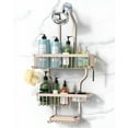 thumbnail image 1 of Shower Caddy Hanging - Never Rust Shower Organizer - Aluminum over The shower head caddy with 10 Hooks for Razor/Sponge - Shower Rack with Soap Basket - Rose Gold, 1 of 8