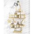thumbnail image 1 of Shower Caddy Hanging - Never Rust Shower Organizer - Aluminum over The shower head caddy with 10 Hooks for Razor/Sponge - Shower Rack with Soap Basket - Silver, 1 of 16