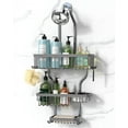 thumbnail image 1 of Shower Caddy Hanging - Never Rust Shower Organizer - Aluminum over The shower head caddy with 10 Hooks for Razor/Sponge - Shower Rack with Soap Basket - Silver, 1 of 16