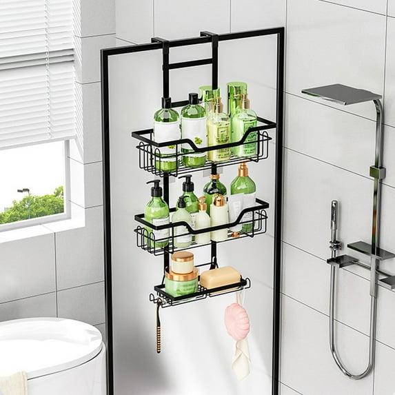 Shower Caddy Hanging Organizer 3 Tier Bathroom Storage Rack Over Shower Head, Large Capacity Stable Mount Easy Install Space Saving Design, for Bathroom Shower Storage Toiletries Organization