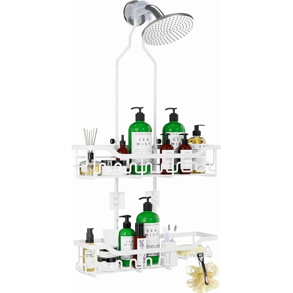 Shower Caddy Hanging Organizer, Extra Large Rack Over Showerhead with ...