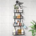 thumbnail image 1 of Shower Caddy Hanging Rustproof, 4 Tier Adjustable Hanging Shower Caddy Over Showerhead, No Drilling Handing Shower Racks for Bathroom Shampoo Soap Storage, 1 of 7
