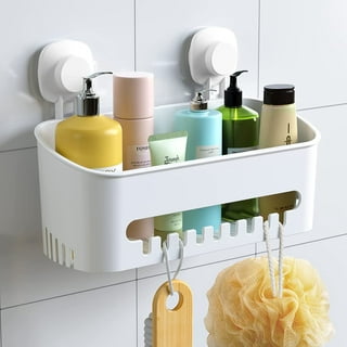 Shower Caddy Hanging Shelf with Hooks Suction Cups Stainless Steel Hanging€