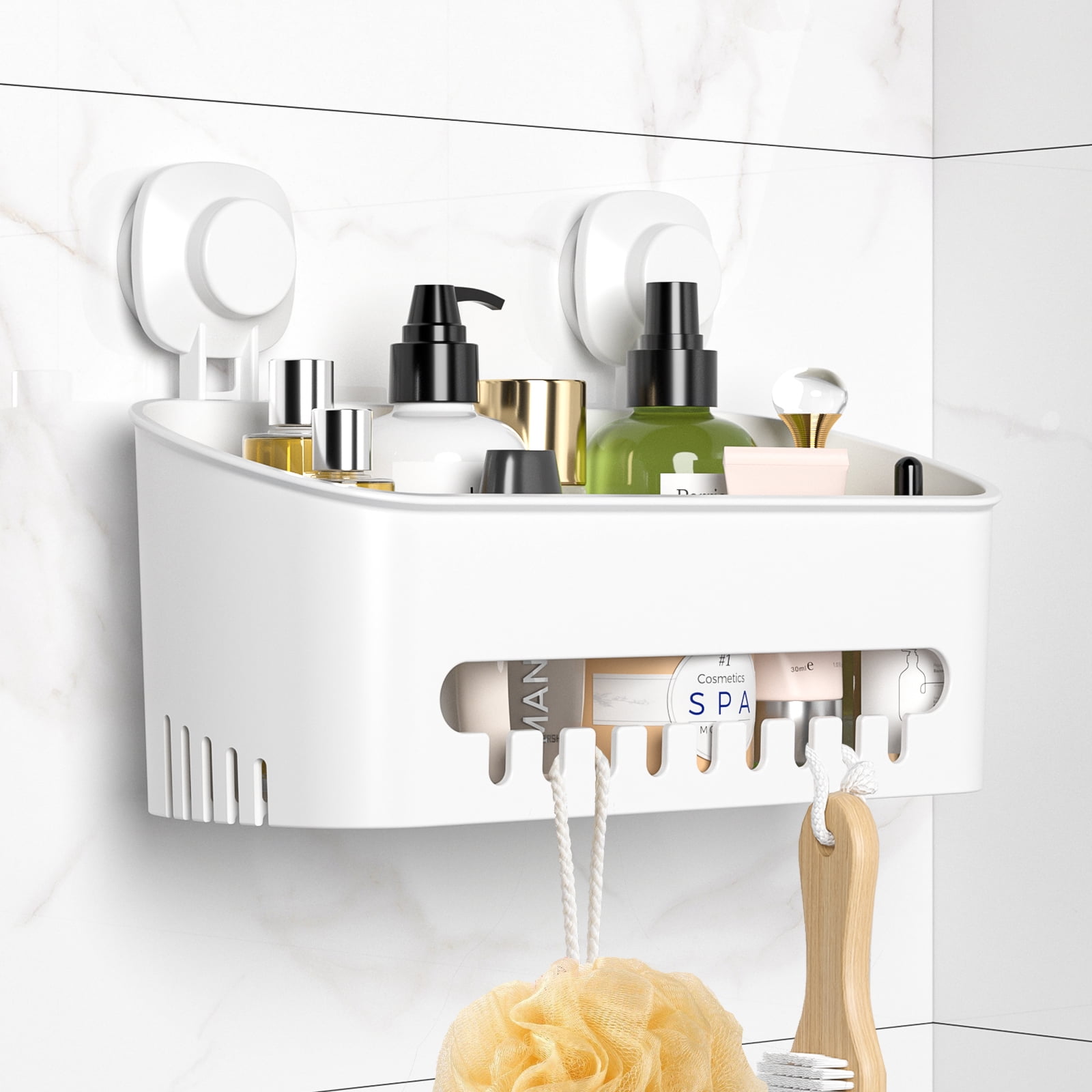 Shower Caddy, LUXEAR Suction Cup Shower Caddy - No Drilling Removable Shower Organizer - Powerful Suction Bathroom Shower Storage Max Hold 22lbs