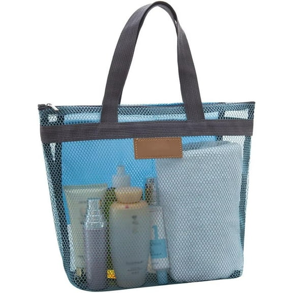 Shower Caddy Mesh Tote Bag, Mesh Shower Bag, Quick Dry Toiletry Bath Bag, Hanging Bath Organizer for College Dorm, Beach, Gym, Swimming Pool, Yoga and Travel
