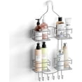 thumbnail image 1 of Shower Caddy Organizer Hanging Over Head, Bathroom Shower Rack Hanger with Hooks for Razors - Bronze, 1 of 9