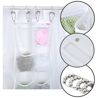 MISSLO 5 Pockets Mesh Shower Caddy Organizer with Rotating Hanger Roll Up  Hanging Bathroom Storage Bag for Camper, RV, Gym, Cruise, Dorm Shower,  Small 
