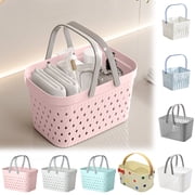 Shower Caddy, Portable Bath Organizer, Handheld Basket with Drain Holes, Durable Plastic, Bathroom Storage Solution